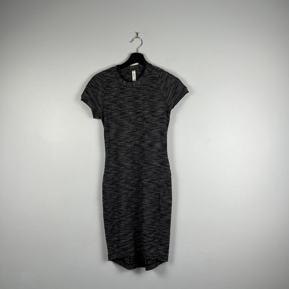 lululemon athletica Dresses & Skirts - Lululemon &go Where-To Dress short sleeves Heathered Black size 4